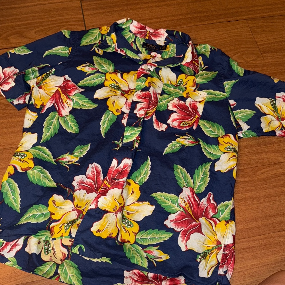 Ralph Lauren Navy Floral Shirt Classic Fit